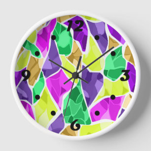 Nahtloses Fliesenmosaik kaleidoscope abstrakt mode Uhr