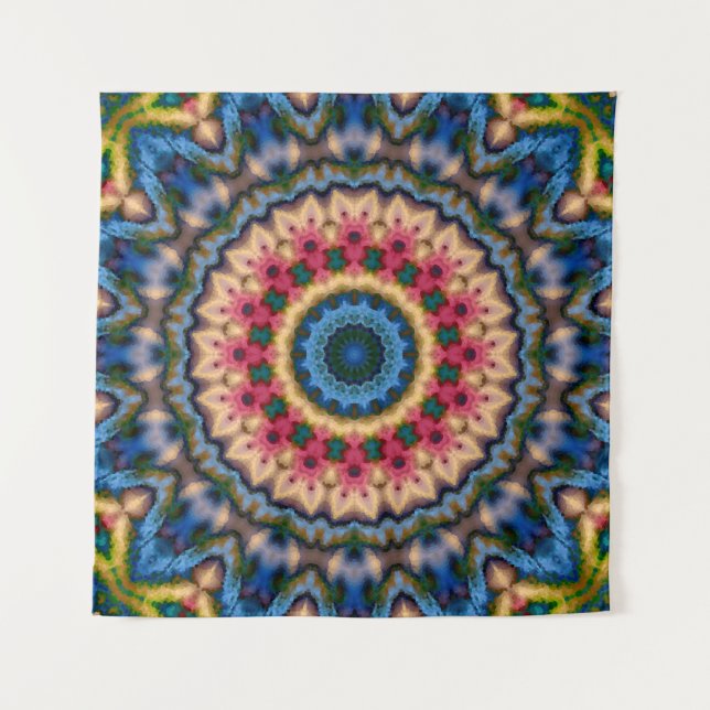 Nahtloses Fliesenmosaik kaleidoscope abstrakt mode Wandteppich (Vorderseite)
