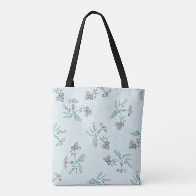 Nahtloses florales botanisches Muster Tasche (Rückseite)