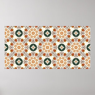 Nahtloses florales natürliches abstraktes geometri poster