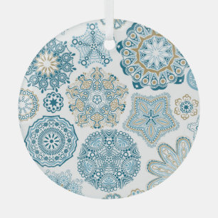Nahtloses florales Quadrat: Kopierkachelung Ornament Aus Glas
