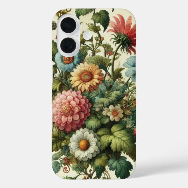 Nahtloses Gartendesign iPhone 16 Hülle (Rückseite)