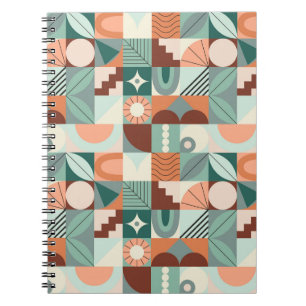 Nahtloses geometrisches, abstraktes Mosaikmuster. Notizblock