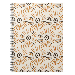 Nahtloses geometrisches Batik-Blumenmuster auf Her Notizblock