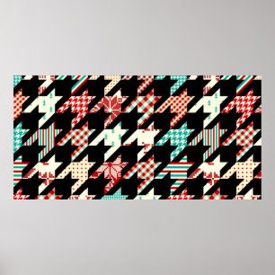 Nahtloses geometrisches Muster. Klassischer Hahnen Poster
