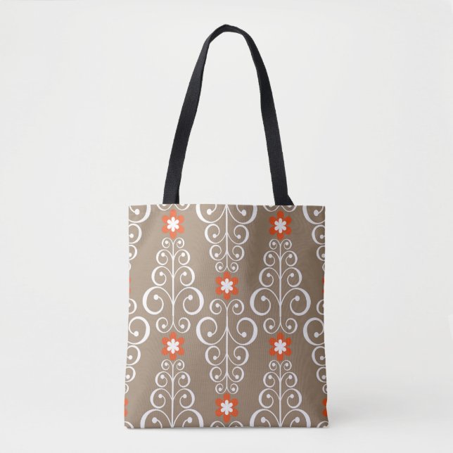 Nahtloses geometrisches Muster mit Blume Tasche (Vorderseite)