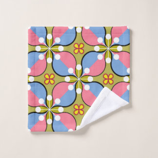 Nahtloses geometrisches Muster mit Blume Waschlappen