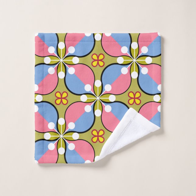 Nahtloses geometrisches Muster mit Blume Waschlappen (Waschlappen)