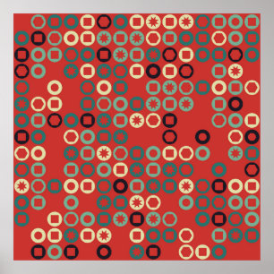 Nahtloses geometrisches Muster mit farbigen Elemen Poster