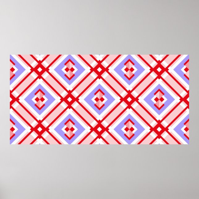 Nahtloses geometrisches Muster mit Quadraten Poster (Vorne)