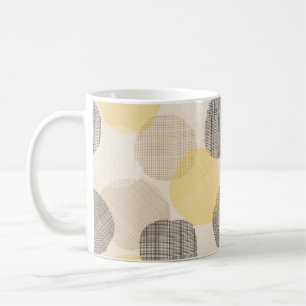 Nahtloses geometrisches Muster mit rosa Kreisen Kaffeetasse