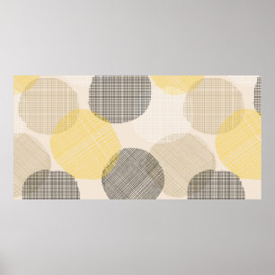 Nahtloses geometrisches Muster mit rosa Kreisen Poster