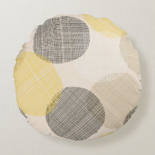 Nahtloses geometrisches Muster mit rosa Kreisen Rundes Kissen