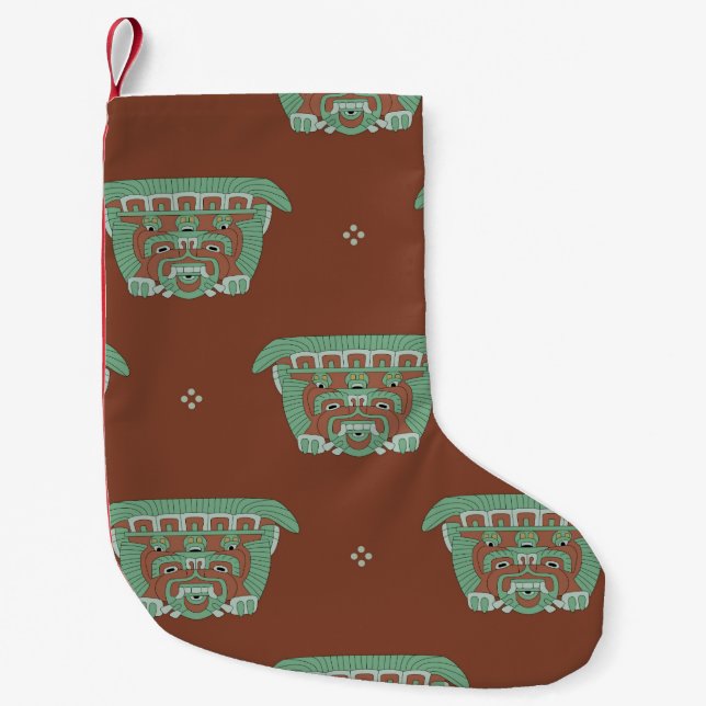 Nahtloses geometrisches Muster mit Stammesmotiven. Kleiner Weihnachtsstrumpf (Vorderseite)