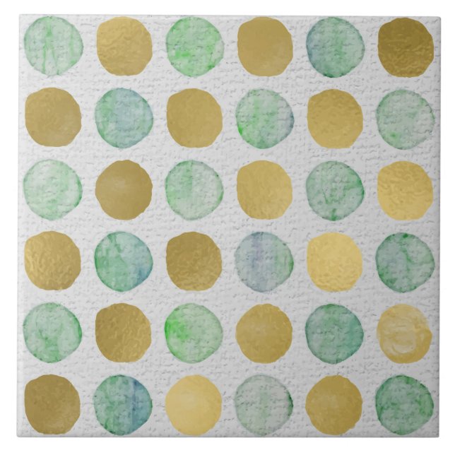 Nahtloses Gold und Aquamarines Zirkelmuster Fliese (Vorderseite)