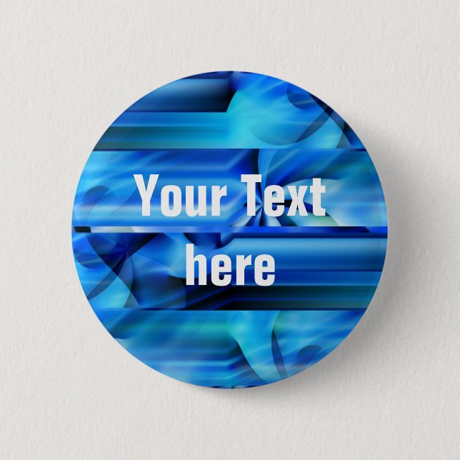 Nahtloses Grafikdesign - blau, schwarz I Button (Vorderseite)
