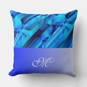 Nahtloses Grafikdesign - blau, schwarz I Kissen