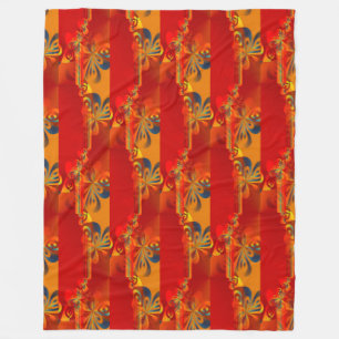 Nahtloses Grafikdesign - Rot orange I Fleecedecke