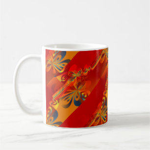 Nahtloses Grafikdesign - Rot orange I Kaffeetasse