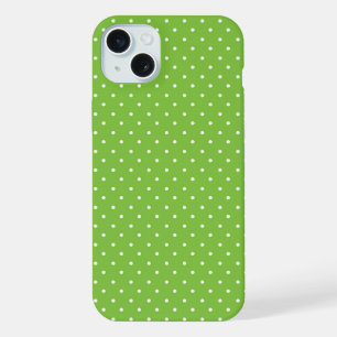 Nahtloses, helles Limette-Polka-Punkt-Muster iPhone 15 Plus Hülle
