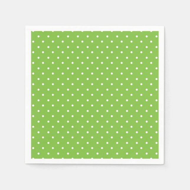 Nahtloses, helles Limette-Polka-Punkt-Muster  Serviette (Vorderseite)