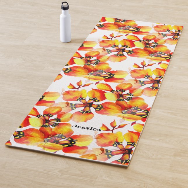 Nahtloses, helles Muster exotischer Jungtierfauna Yogamatte (Beispiel)