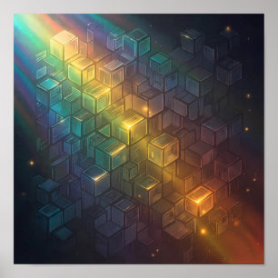 Nahtloses Helles Spektrum Geometrisches Wallpaper Poster