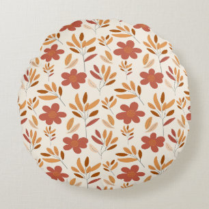 Nahtloses Herbst Herbst-Blumenmuster Rundes Kissen