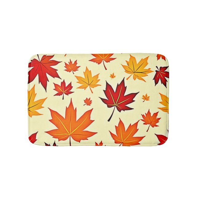 Nahtloses Herbstlaub-Design Badematte (Vorderseite)
