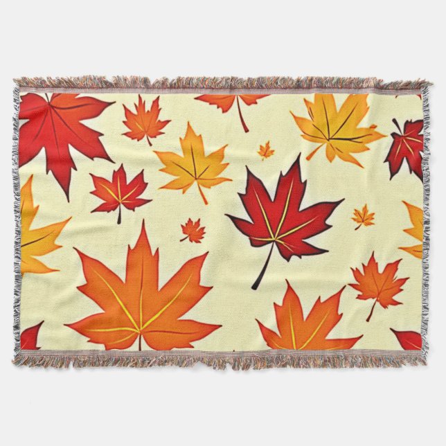 Nahtloses Herbstlaub-Design Decke (Vorderseite)
