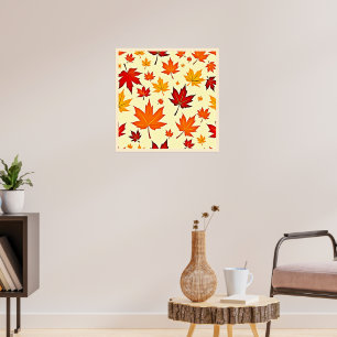 Nahtloses Herbstlaub-Design Poster