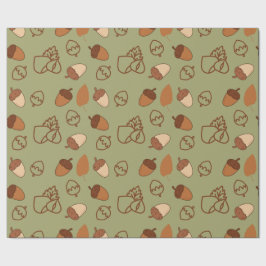 Nahtloses Herbstumpfpapier mit Hazelnussfreude Geschenkpapier