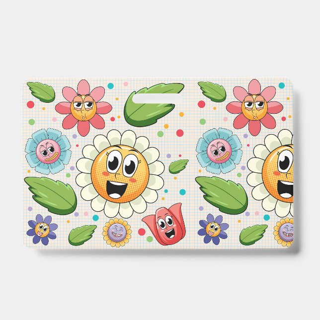 Nahtloses Hintergrunddesign mit bunten Blume Ausweis (Front)