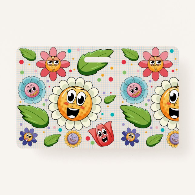 Nahtloses Hintergrunddesign mit bunten Blume Ausweis (Vorderseite)