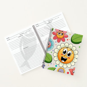 Nahtloses Hintergrunddesign mit bunten Blume Notizbuch