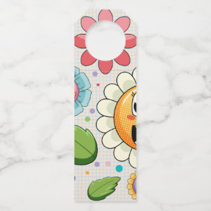 Nahtloses Hintergrunddesign mit farbenfrohen Blume Flaschenanhänger