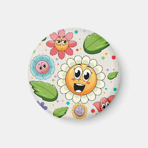 Nahtloses Hintergrunddesign mit farbenfrohen Blume Magnet