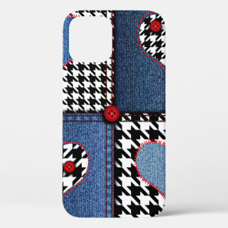 Nahtloses Hintergrundmuster. Flickwerk aus Denim f Case-Mate iPhone Hülle