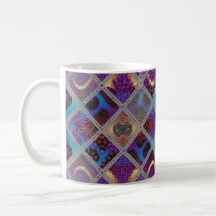 Nahtloses Hintergrundmuster. Mosaikkunstmuster ba Kaffeetasse