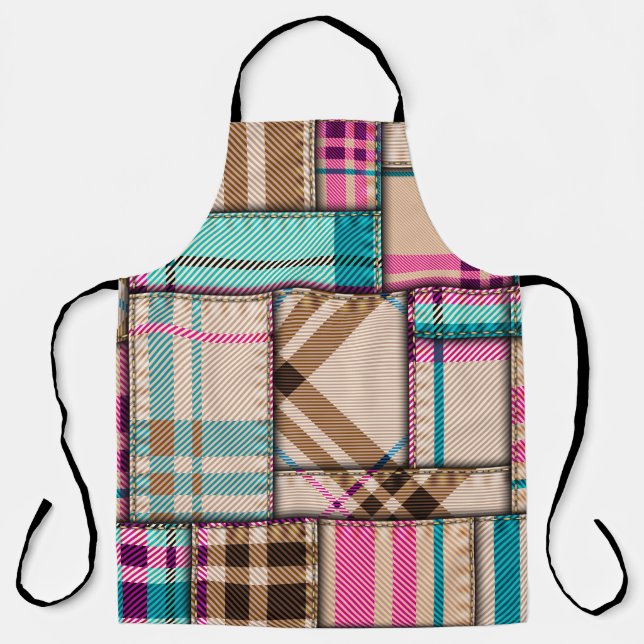 Nahtloses Hintergrundmuster. Patchwork-Muster mit Schürze (Vorderseite)