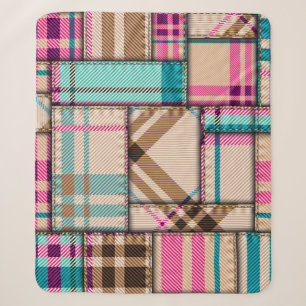 Nahtloses Hintergrundmuster. Patchwork-Muster mit Sherpadecke