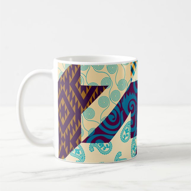 Nahtloses Hintergrundmuster. Patchwork-Muster. Vi Kaffeetasse (Links)