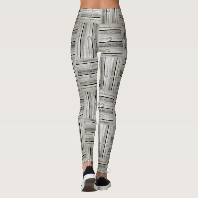 Nahtloses Holzmuster Leggings (Rückseite)