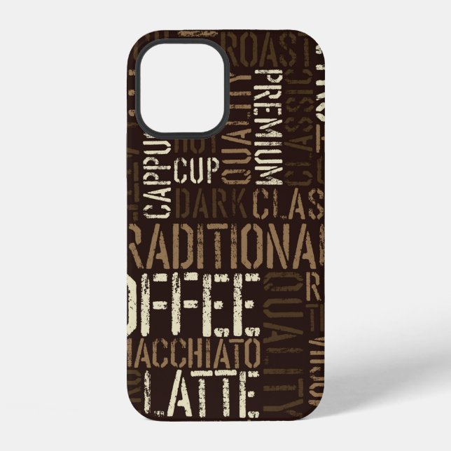 Nahtloses Kaffeererlebnismuster iPhone 12 Hülle (Rückseite)
