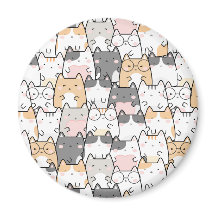 Nahtloses Kawaii Niedlich Cats Muster