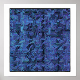 Nahtloses kosmisches Muster: Labyrinthgitter-Laser Poster