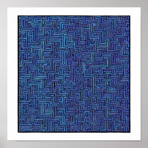 Nahtloses kosmisches Muster: Labyrinthgitter-Laser Poster