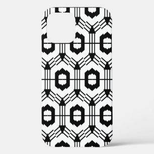 Nahtloses Kunstmuster. Geometrischer Vintage-Hinte iPhone 12 Hülle