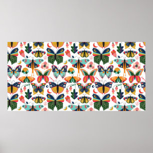 Nahtloses, leichtes Wallpaper-Muster mit Boho Sty Poster