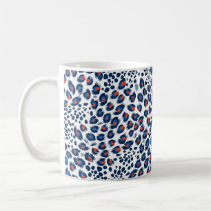 Nahtloses Leopardenfell-Muster. Vintage. Kaffeetasse